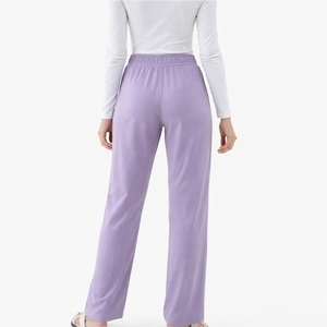 Women <b>Track</b> <b>Pants</b> Loose Fit Drawstring Wide <b>Leg</b> Shape Relaxed Fit Full Length Elastic Waistband <b>Straight</b> <b>Leg</b> Custom <b>pant</b> - Product Image 2