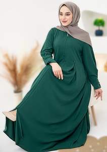 ชุดอาบายะห์มุสลิมไซส์ใหญ่สำหรับผู้หญิง ผ้าชีฟองเนื้อนุ่ม ระบายอากาศได้ดี ยาวคลุมเท้า แขนยาว กันยับ ชุดพื้นเมือง ขายส่ง รับผลิตแบบ OEM ODM - Product Image 3