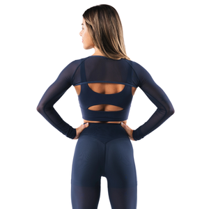 Top Deportivo Corto de Manga Larga para Mujer, Tejido Transpirable y Elástico, para Yoga, Gimnasio y Entrenamiento - Product Image 4