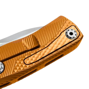 Navajas Plegables Naranjas con Mango Ranurado de Precisión y Hoja Plateada con Diseño de Apertura Flipper para Camping, Senderismo y Uso Diario - Product Image 6