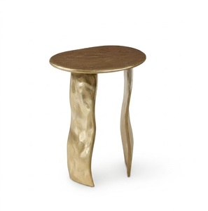 Reliable Supply Chain Indian Customized High End Design Marble TOP with Casted Aluminium Base Side Table - Product Image 4