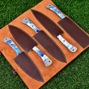 Conçu pour la préparation alimentaire professionnelle, ensemble de couteaux de chef en acier Damas faits à la main pour la cuisine, couverts de cuisine haute performance - Product Image 5