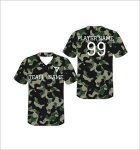 Camiseta de Béisbol Personalizada con Camuflaje, Sublimada, Cuello en V, Manga Corta, Poliéster que Absorbe la Humedad, Impresión del Nombre del Equipo, Unisex para Adultos - Product Image 5