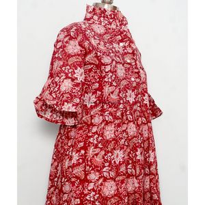 Vestido Midi de Verano con Estampado Floral de Diseño Vintage, Manga Corta, Informal, de Algodón, con Cinturón, para Mujer, Venta al por Mayor y Fabricación - Product Image 5