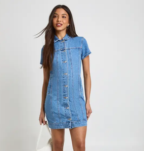 Vestido Largo Vaquero de Manga Larga para Mujer, Estilo Casual, Tallas y Colores Personalizados, Fabricante de Ropa al por Mayor, Uso Diario, Estilo Moderno - Product Image 1
