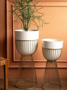 Black Metal Wire Plant Stand Indoor Floor Planter <b>Pot</b> <b>Holder</b> Modern Decorative Tall Flower Rack Home Corner Display - Product Image 2