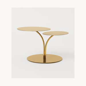 Metal Two Tier <b>Cake</b> Stand With Leaf Design Stylish Customized Dessert Display Stand For <b>Wedding</b> Party Use - Product Image 2