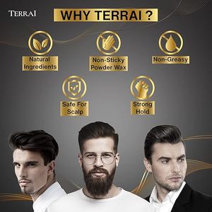 Poudre volumisante pour cheveux pour hommes, tenue forte 24h, fini mat, coiffage des cheveux | Poudre coiffante pour cheveux entièrement naturelle et sûre 10g - Product Image 4