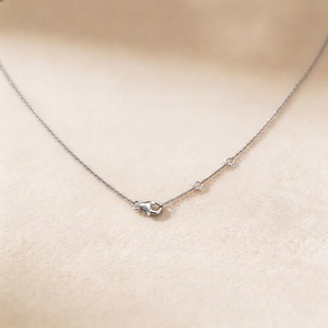 Collier en or blanc 9K avec trois diamants de 0,50 carat, taille CUT, cultivés en laboratoire, pour femme, chaîne minimaliste, bijoux fins - Product Image 3