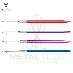 Multicolor Metal Handle Hair Extension Loop <b>Threader</b> Latch Hook Pulling <b>Needle</b> Tool Set For Micro Ring Salon Accessories - Product Image 2