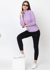 Top de punto premium con media cremallera, elegante y cómodo para usar todo el día, de exportador indio a un precio inmejorable. - Product Image 2