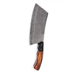 Cuchillo de Cocina JEXMOO OEM Hecho a Mano de Acero de Damasco, Multifuncional, con Patrón de Gota de Lluvia, Grado Industrial, con Funda de Cuero - Product Image 3