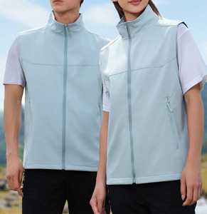 Chaleco para Mujer con Ribete en Contraste, Detalles en Color, Softshell, Cortavientos, con Capucha, Cálido, Acabado Elegante, Deportivo, para Montaña - Product Image 3