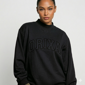 Sudadera de Forro Polar Personalizada para Mujer, Cuello Alto, Manga Larga, Estilo Holgado, Nueva Moda Otoño-Invierno, Secado Rápido - Product Image 3