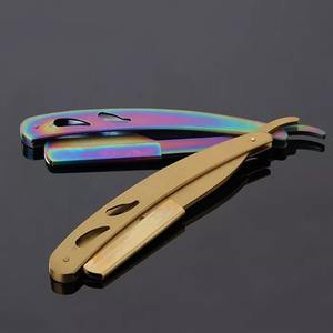 Navaja de Afeitar Profesional Plegable para Hombre, Mango de Acero, Hoja de Acero Inoxidable, Opción de Logotipo Personalizado para Barbería - Product Image 4