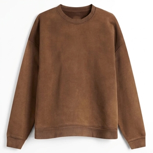 Sweat-shirts et sweats à capuche OEM épais pour femmes et unisexe, sweats à col rond personnalisés avec logo brodé - Product Image 1