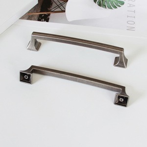 High Quality Zinc Alloy Contemporary <b>Silver</b> Rectangle Cabinet Handles <b>Drawer</b> Pulls for Dresser Bathroom Wardrobe Nightstands - Product Image 1