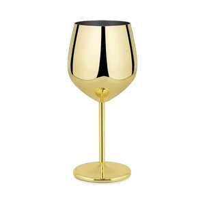Ensemble de 2 verres à vin en acier inoxydable doré, gobelets en métal incassables pour les fêtes - Product Image 2