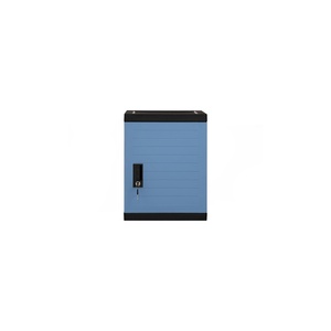 Armoire de rangement cubique moderne en PVC bleu et noir avec serrure, organisateur pour la maison et le bureau - Product Image 2