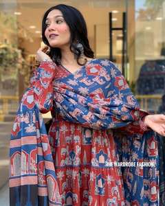 Ensemble de costumes brodés à la main en coton lourd 3 pièces tailles 4XL 8XL Zari tissage mode traditionnelle dentelle Dupatta indien pakistanais - Product Image 5