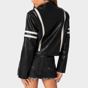 Vestes en cuir pour femmes, coupe courte, mode automne-hiver, coupe régulière, fabriquées avec les meilleurs matériaux. - Product Image 2