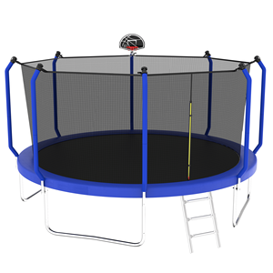 Trampolino da Esterno 14FT con Canestro da Basket, Approvato ASTM, Tipo Rinforzato, Giocattolo per Saltare con Rete di Protezione - Product Image 2
