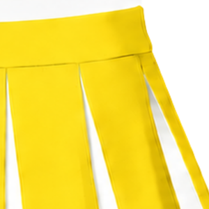 Jupe plissée courte jaune sublimée taille haute pour femme, uniforme de performance sportive, tenue de danse pour équipe, écologique - Product Image 3