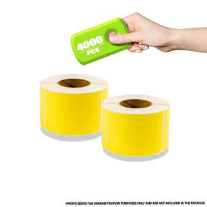 Confezione da 4X6 '4000 etichette gialle per la spedizione termica adesivi 4x6 etichette per spedizione termica perforate confezioni da 3 "confezione per etichette di base - Product Image 2