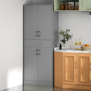 "Modern Wood & Aluminium Freestanding <b>Kitchen</b> <b>Storage</b> Cabinet" - Product Image 4