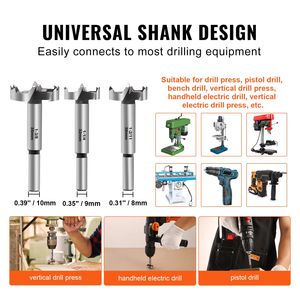 16-Pcs Forstner <b>Drill</b> <b>Bit</b> Set Carbon Steel Universal Shank 1/4\" to 1 5/8\" for <b>Wood</b> Drilling - Product Image 6