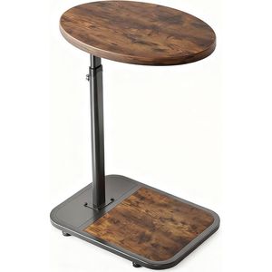 Tavolino Laterale a Forma di C per Divano, Altezza Regolabile, Scrivania per Snack e Laptop per Spazi Ristretti - Product Image 2