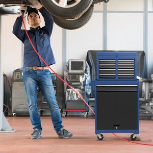 Carrello Portautensili a 5 Cassetti con Ruote, Imballaggio Rinforzato, Cassetta degli Attrezzi in Metallo per Garage, Parte Superiore Staccabile, Armadietto Portaoggetti - Product Image 6