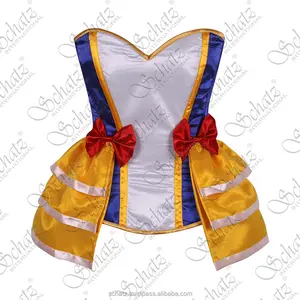 Sontuoso 5 pezzi neve principessa corsetto Costume da donna fiaba bianco neve Costume Sexy corsetto donna Vintage corsetto a righe gonna