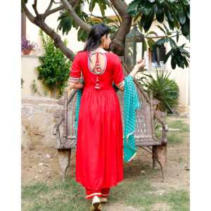 Conjunto de Traje de Gasa Rojo Frambuesa XS - Product Image 4