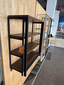 Table pliante d'intérieur, structure métallique, plateau en PB, étagère intégrée, meuble gain de place, deux modes d'utilisation - Product Image 5
