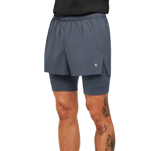 Shorts de course pour hommes Elite 2 en 1, 5 pouces, bleu titane, respirants, séchage rapide, shorts de sport pour la salle de sport - Product Image 4
