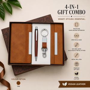 Set de Regalo Empresarial 4 en 1: Bolígrafo de Cuero Vegano, Libreta, Llavero y Mini Cartera en Caja de Regalo Promocional para Oficina - Product Image 2