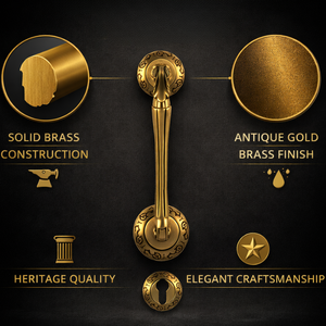 มือจับประตูทองเหลืองดีไซน์ซีเรียส |   อุปกรณ์ตกแต่งประตูโค้งหรูหราทันสมัยสำหรับโรงแรมและประตูภายใน - Product Image 4