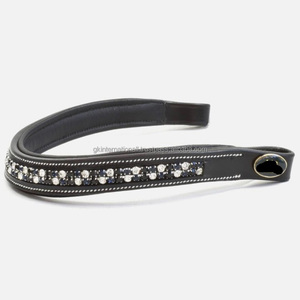 สายคาดหน้าผากม้าหนังบุฟองน้ำแบบมีช่องว่างสำหรับฝังคริสตัลลายตารางหมากรุกแบบสั่งทำพิเศษ มีหลายขนาดให้เลือก - Product Image 1