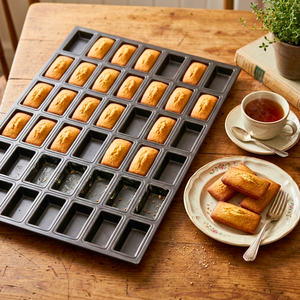 Molde Cuadrado Antiadherente de Aluminio Duradero de Taiwán, Molde Mini Financier de 42 Cavidades, 660x460x25mm, Negro, Apto para Horno, para Hornear Pasteles, de Silicona - Product Image 5
