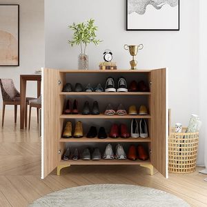 Zapatero de Madera con Puerta, 3 Puertas, 6 Niveles, Organizador de Zapatos de Madera Sintética para Entrada, Pasillo y Dormitorio, Ahorro de Espacio - Product Image 4
