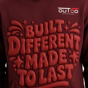 Custom men puff printing <b>hoodie</b> with bold raised print detail <b>soft</b> cotton blend fabric cozy feel modern fit perfect for casual - Product Image 5