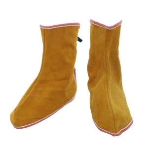 Protège-chaussures de soudeur en cuir de vachette fendu, résistants aux étincelles et à la chaleur, gaine de protection pour soudeurs - Product Image 1