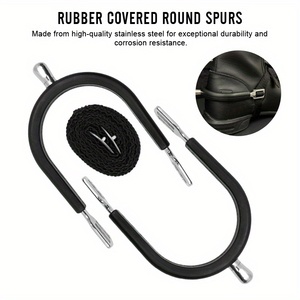 Espuelas de equitación de acero inoxidable de primera calidad con correas ajustables, duraderas, antirust, equipo ecuestre occidental para hombres y mujeres - Product Image 3