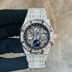 Montre de luxe entièrement sertie de diamants VVS de qualité supérieure, fabriquée en laboratoire, nouvelle collection - Product Image 4