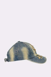 Casquette de baseball vintage en jean unisexe, 6 panneaux, ajustable, panneau avant déchiré, style décontracté, printemps-été, 100 % coton, style urbain - Product Image 4