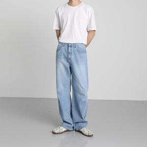 Jean en denim décontracté pour homme, respirant, léger, multi-poches, coupe droite, style urbain imprimé, pour l'automne et l'hiver - Product Image 1