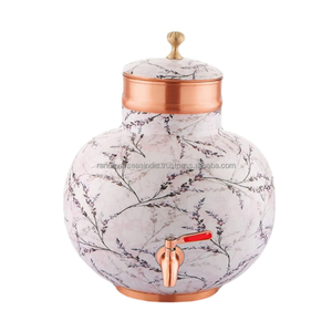 High Standard Quality <b>Top</b> Selling Pure Copper Dispenser Enamel Print Water Pot for Water Storing Purpose at Home & Offices - Product Image 4