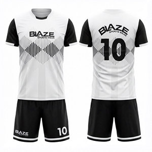 ชุดเสื้อฟุตบอลสีแดง Blaze Sports Wear แขนสั้น คอกลม ลายเรขาคณิต ระบายเหงื่อได้ดี ทรงสปอร์ต ชุดยูนิฟอร์มผู้ชาย - Product Image 6