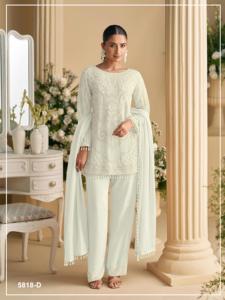 Salwar Kameez Semi-Cosido de Georgette con Cuentas y Lentejuelas Bordadas, Estilo Moderno para Bodas, Fiestas y Diwali - Product Image 4
